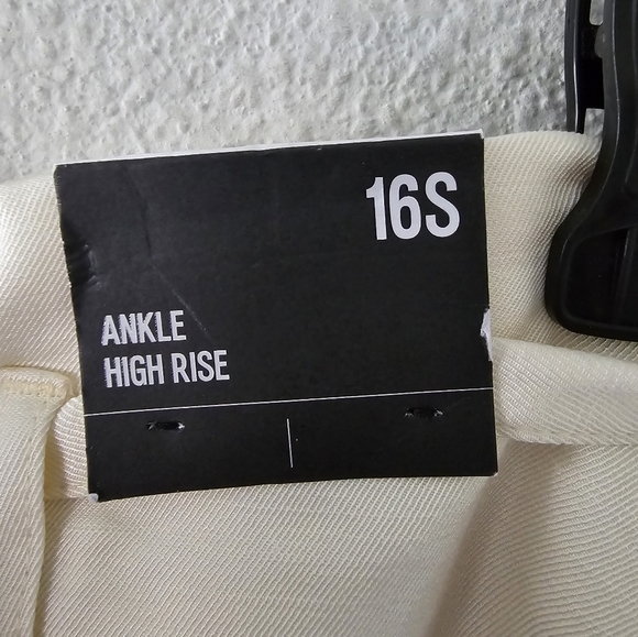 $89 Express Pants Women 16 Nude Linen Blend High Waist Pleated Ankle New - Picture 12 of 16